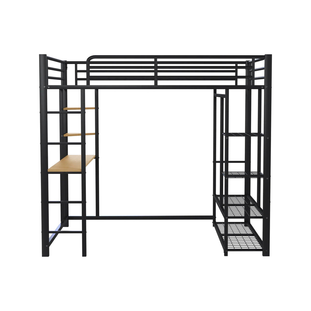 Lit mezzanine métal avec bureau et commode Lilla Kids