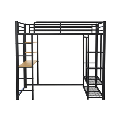 Lit mezzanine métal avec bureau et commode Lilla Kids