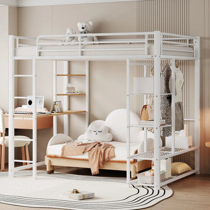 Lit mezzanine métal avec bureau et commode Lilla Kids