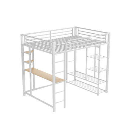 Lit mezzanine métal avec bureau et commode Lilla Kids