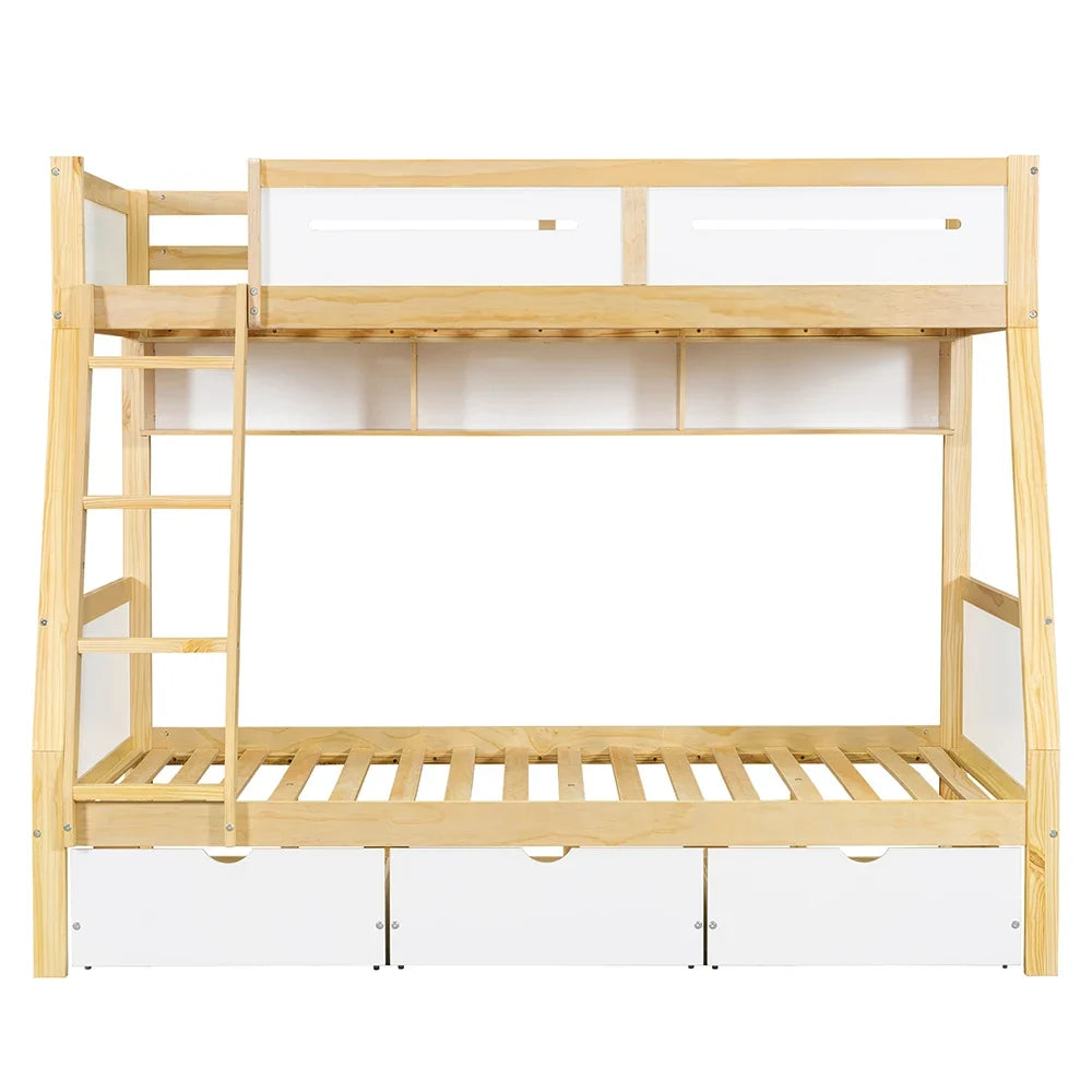 Lit superposé 90x200 et 120x200 avec 3 tiroirs Lilla Kids
