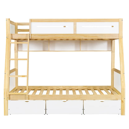 Lit superposé 90x200 et 120x200 avec 3 tiroirs Lilla Kids
