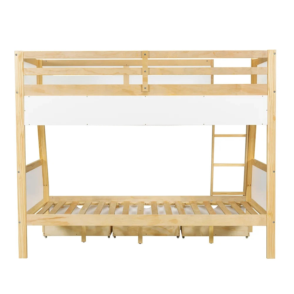 Lit superposé 90x200 et 120x200 avec 3 tiroirs Lilla Kids