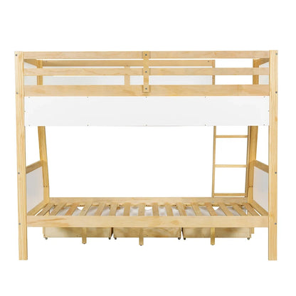 Lit superposé 90x200 et 120x200 avec 3 tiroirs Lilla Kids