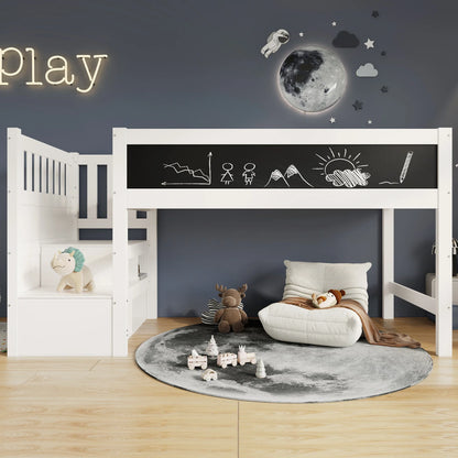 Lit superposé avec tableau blanc intégré 90x200 Lilla Kids