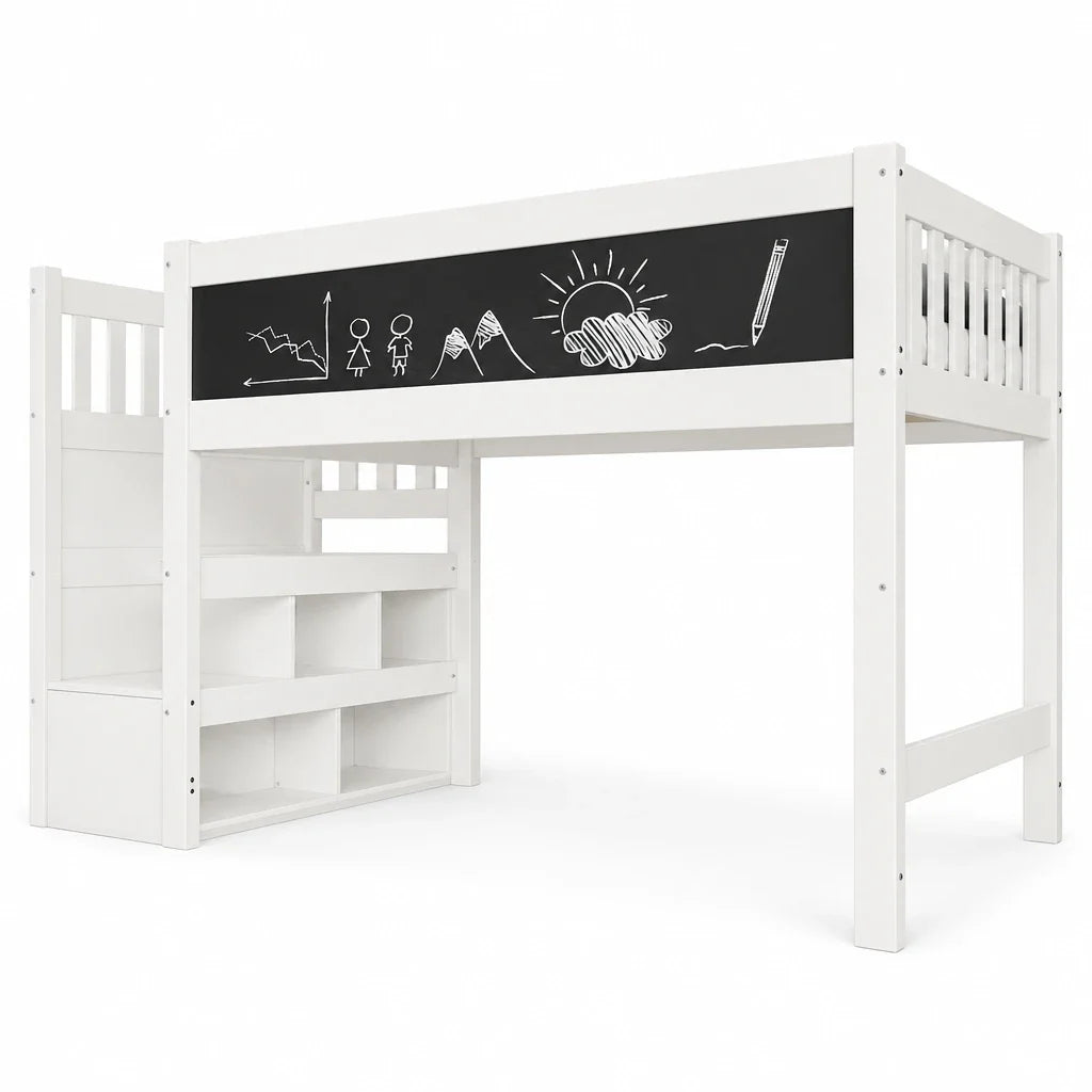 Lit superposé avec tableau blanc intégré 90x200 Lilla Kids