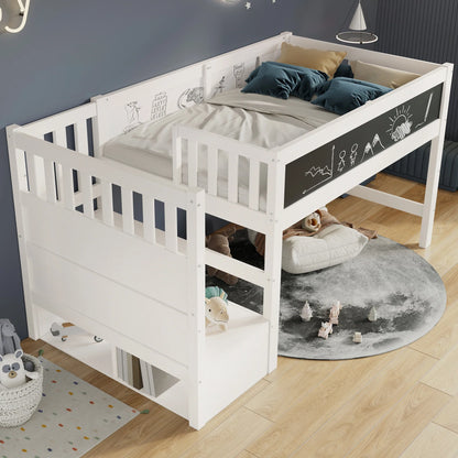 Lit superposé avec tableau blanc intégré 90x200 Lilla Kids