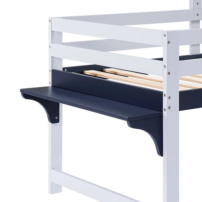 Lit superposé bleu tiroir sur roulettes 90x200 Lilla Kids