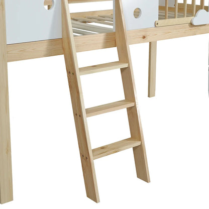 Lit superposé cabane toit design échelle 90x200 Lilla Kids