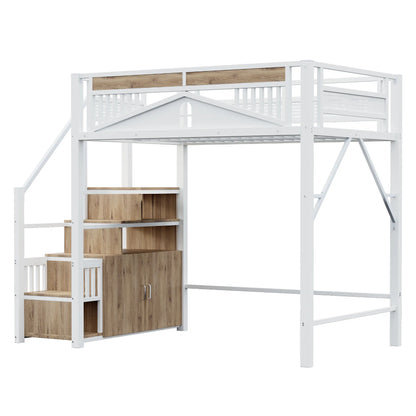 Lit superposé métal cabane fenêtre bureau 140x200 Lilla Kids
