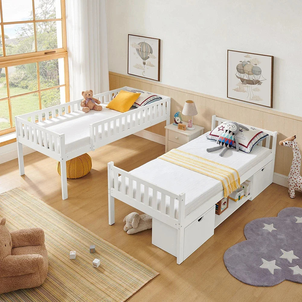 Lit superposé séparable en pin massif 90x200 Lilla Kids