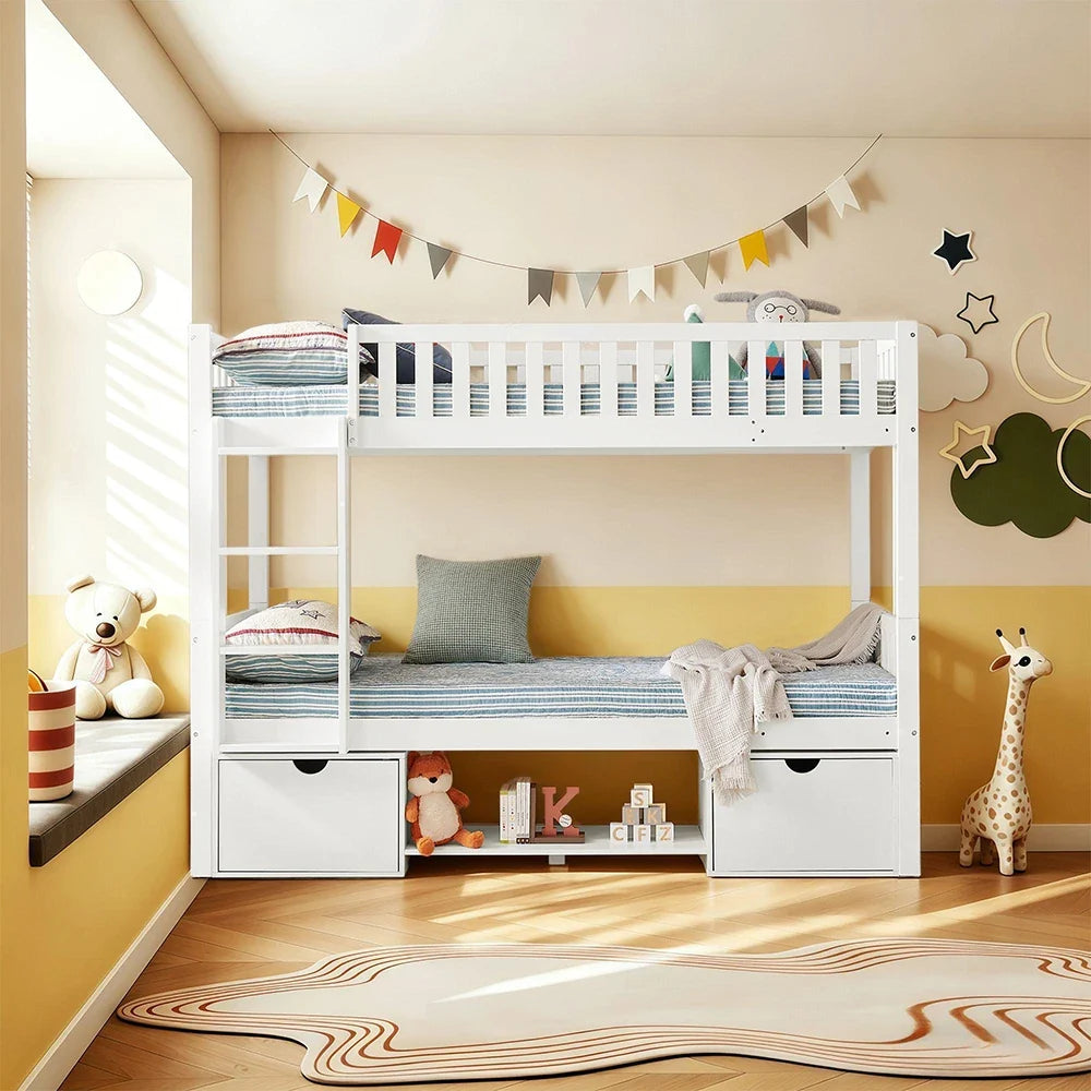 Lit superposé séparable en pin massif 90x200 Lilla Kids