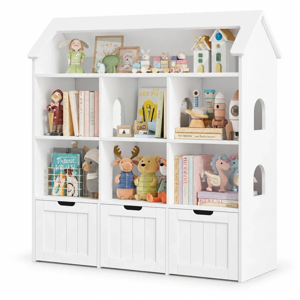 Meuble à jouets 3 tiroirs 7 cases 120x33 Lilla Kids