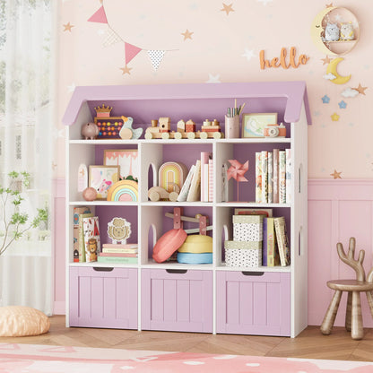 Meuble à jouets 3 tiroirs 7 cases 120x33 Lilla Kids