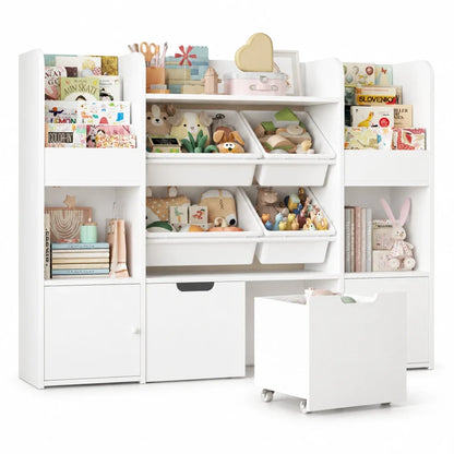 Meuble à jouets 4 bacs 13 niveaux 126cm Lilla Kids