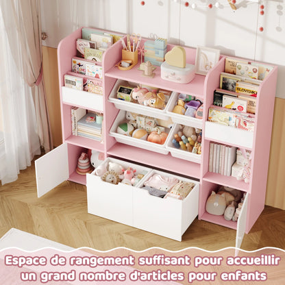 Meuble à jouets 4 bacs 13 niveaux 126cm Lilla Kids