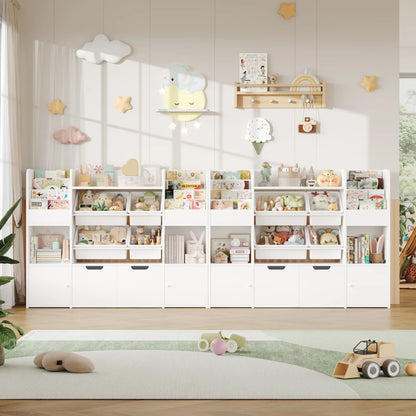 Meuble à jouets 4 bacs 13 niveaux 126cm Lilla Kids