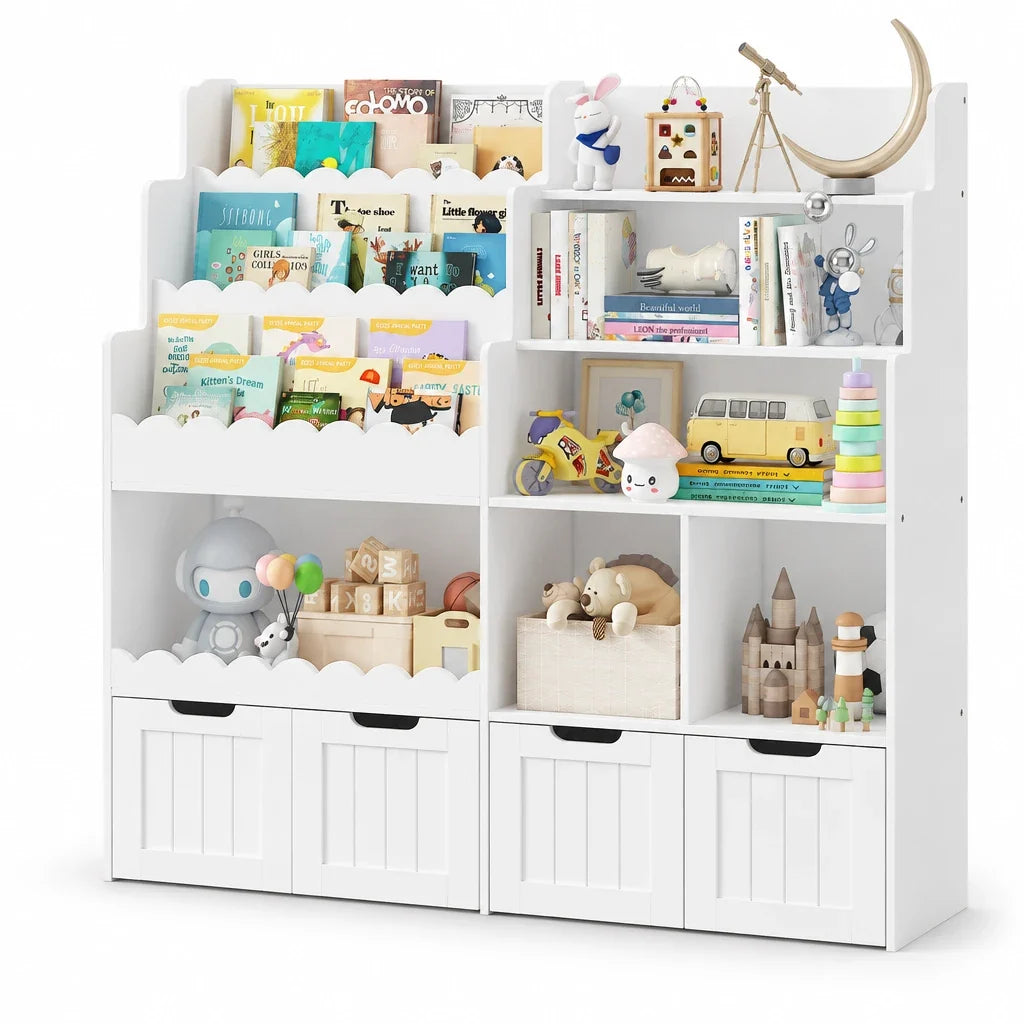 Meuble à jouets 4 tiroirs 6 cases 40x120 Lilla Kids