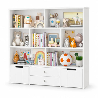 Meuble à jouets 4 tiroirs 7 cases à roulettes Lilla Kids