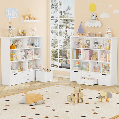 Meuble à jouets 4 tiroirs 7 cases à roulettes Lilla Kids
