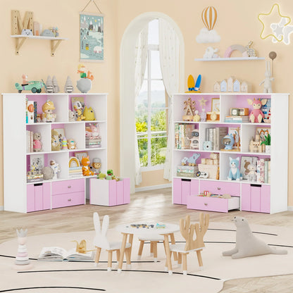 Meuble à jouets 4 tiroirs 7 cases à roulettes Lilla Kids