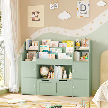 Meuble à jouets 8 bacs 4 portes à roulettes 122cm Lilla Kids