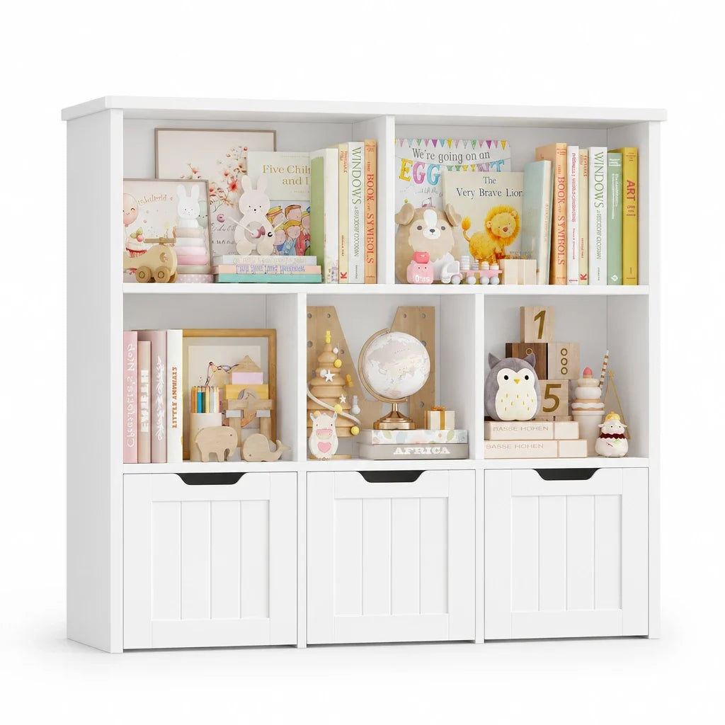 Meuble à jouets enfant 3 tiroirs et 6 étagères Lilla Kids