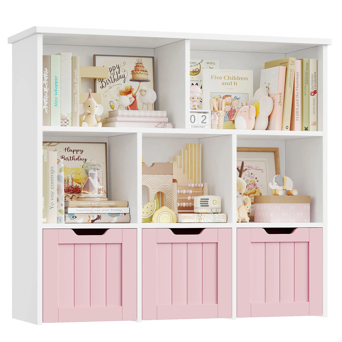 Meuble à jouets enfant 3 tiroirs et 6 étagères Lilla Kids