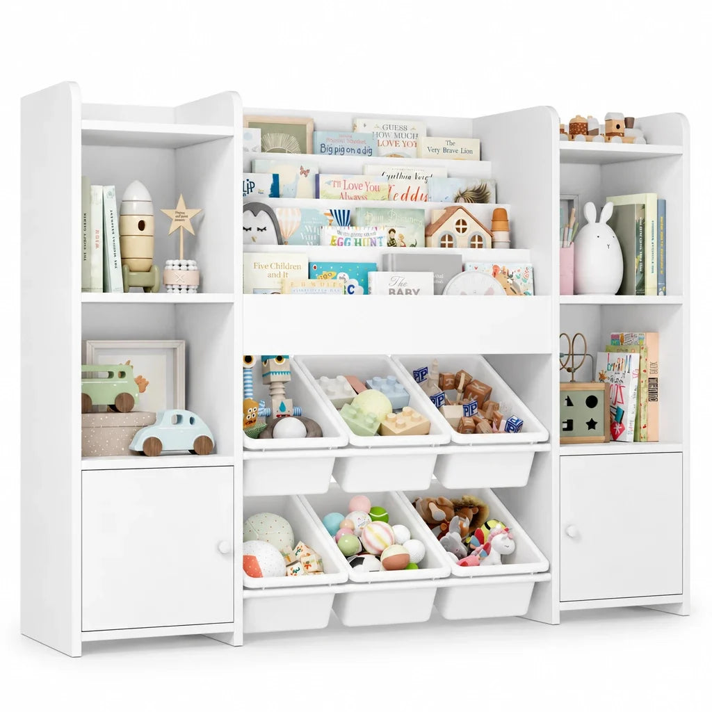 Meuble à jouets enfant 6 bacs 4 niveaux 119cm Lilla Kids
