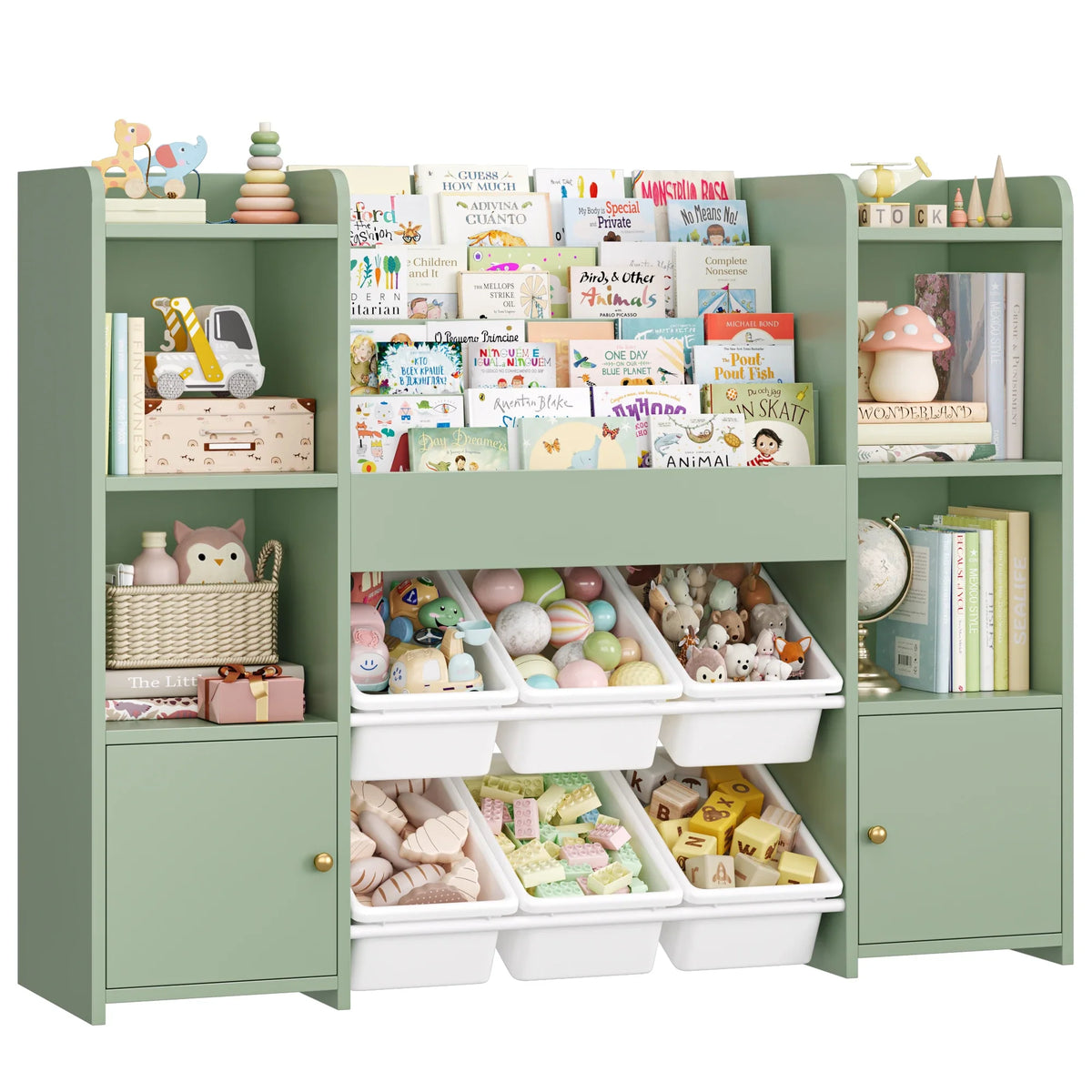 Meuble à jouets enfant 6 bacs 4 niveaux 119cm Lilla Kids