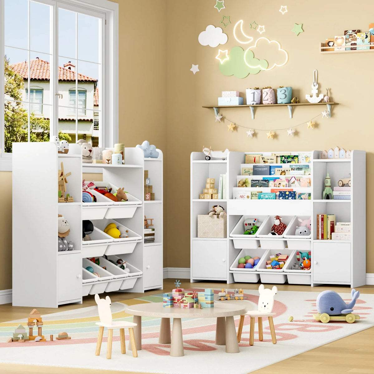 Meuble à jouets enfant 6 bacs 4 niveaux 119cm Lilla Kids