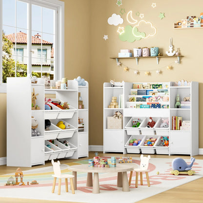 Meuble à jouets enfant 6 bacs 4 niveaux 119cm Lilla Kids