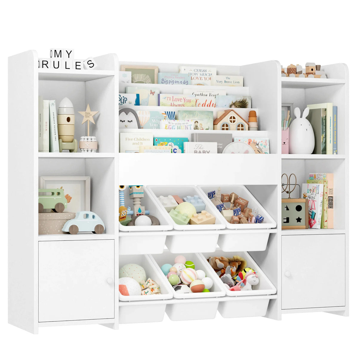 Meuble à jouets enfant 6 bacs 4 niveaux 119cm Lilla Kids