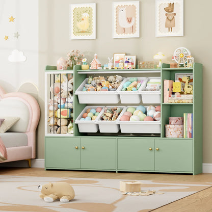 Meuble à jouets enfant 6 bacs en bois 137cm Lilla Kids