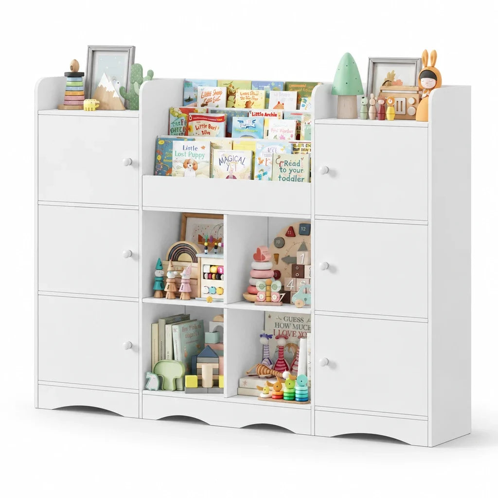 Meuble à jouets enfant 6 portes 6 cases 140cm Lilla Kids