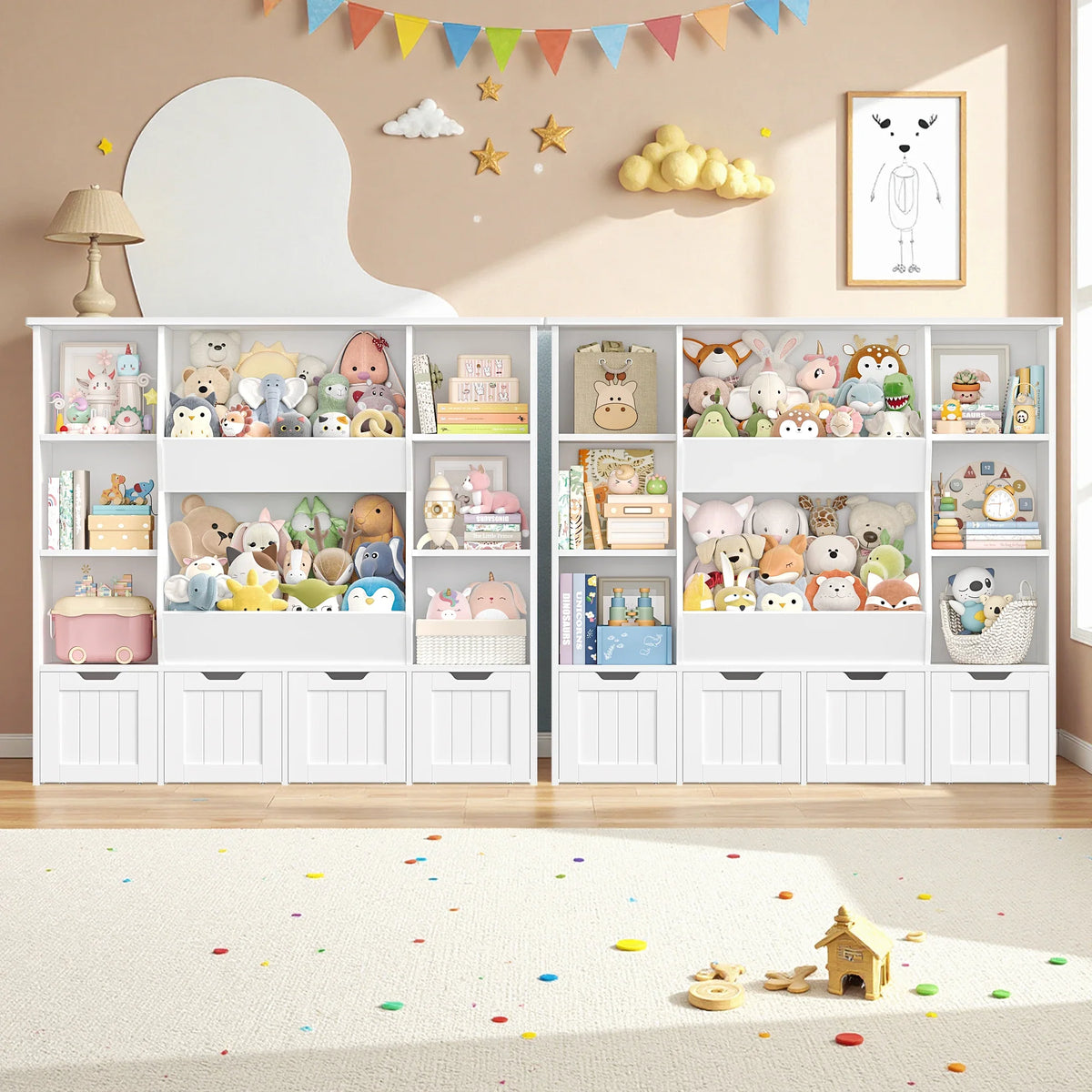 Meuble à jouets enfant 8 bacs 9 niveaux 118cm Lilla Kids