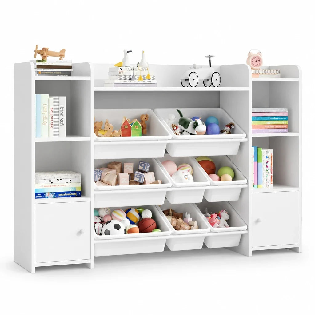Meuble à jouets enfant 8 bacs amovibles colorés Lilla Kids