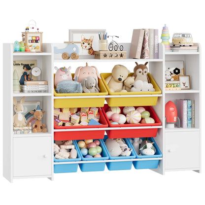 Meuble à jouets enfant 8 bacs amovibles colorés Lilla Kids