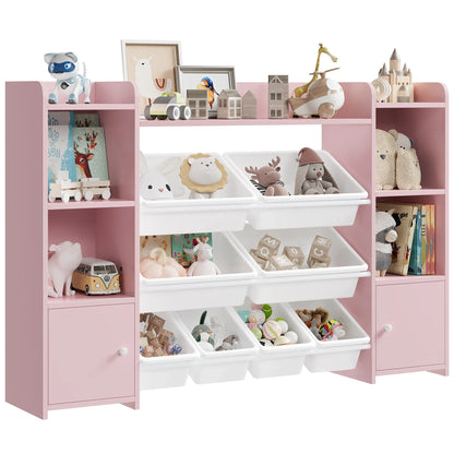 Meuble à jouets enfant 8 bacs amovibles colorés Lilla Kids
