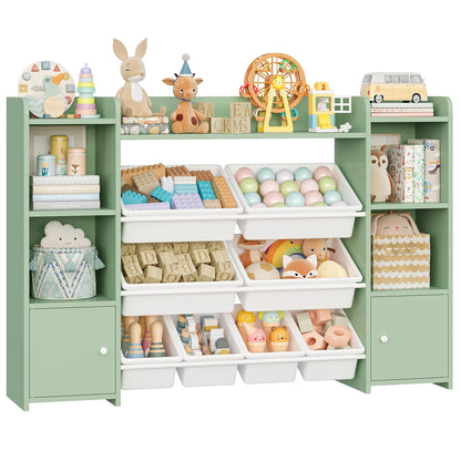 Meuble à jouets enfant 8 bacs amovibles colorés Lilla Kids