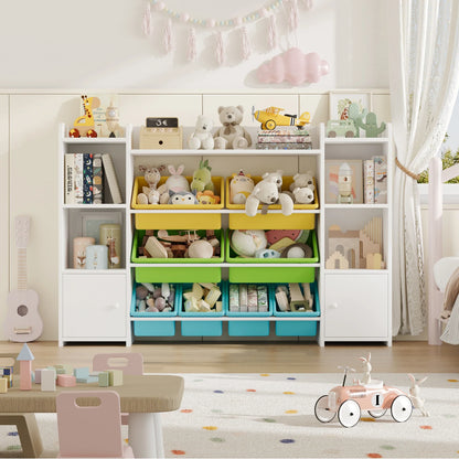 Meuble à jouets enfant 8 bacs amovibles colorés Lilla Kids