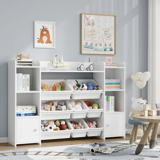 Meuble à jouets enfant 8 bacs amovibles colorés Lilla Kids