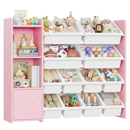 Meuble à jouets enfant 8 bacs et 4 étagères Lilla Kids