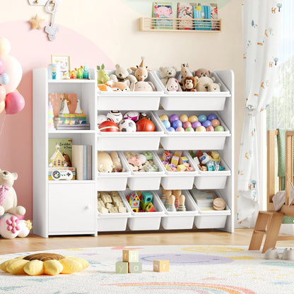 Meuble à jouets enfant 8 bacs et 4 étagères Lilla Kids