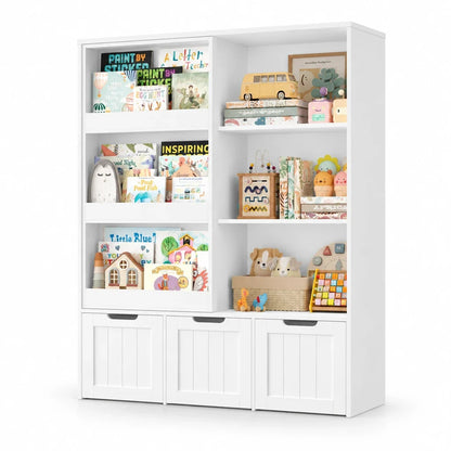 Meuble à jouets porte coulissante 3 tiroirs 100cm Lilla Kids