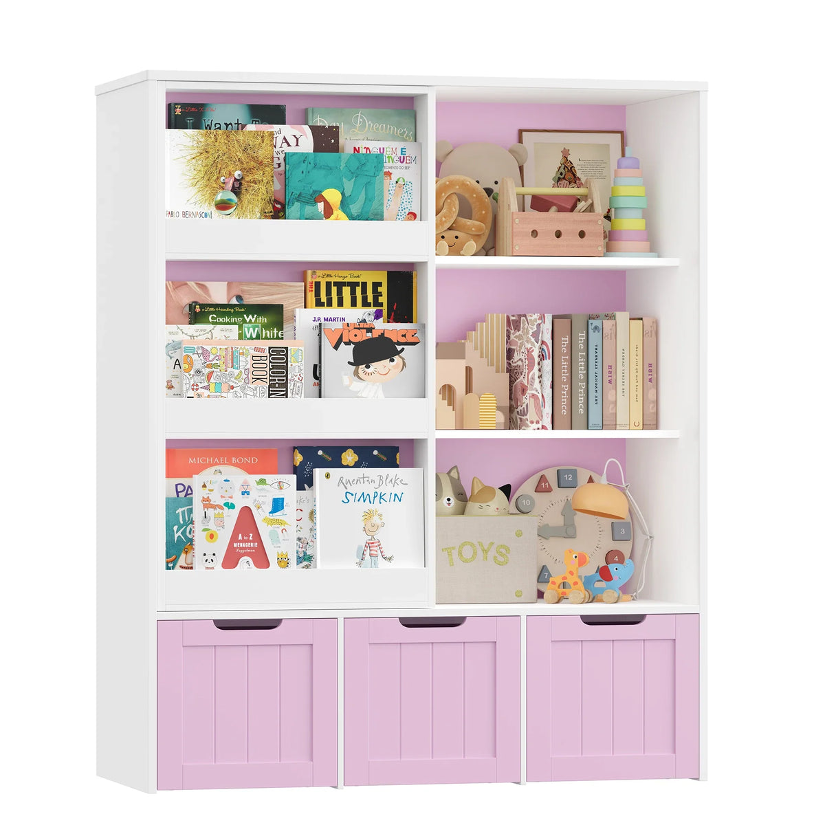 Meuble à jouets porte coulissante 3 tiroirs 100cm Lilla Kids