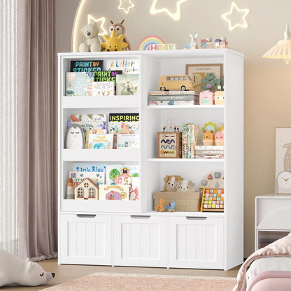 Meuble à jouets porte coulissante 3 tiroirs 100cm Lilla Kids