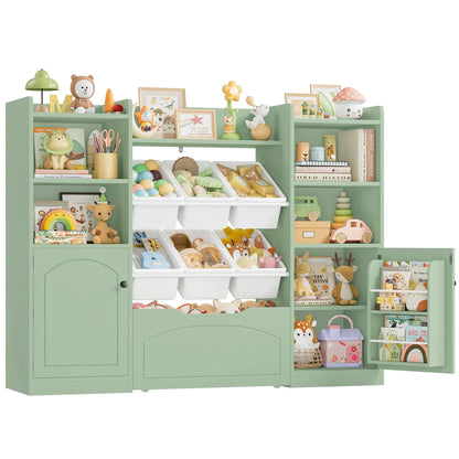 Meuble de rangement enfant 6 bacs et tiroir 140cm Lilla Kids
