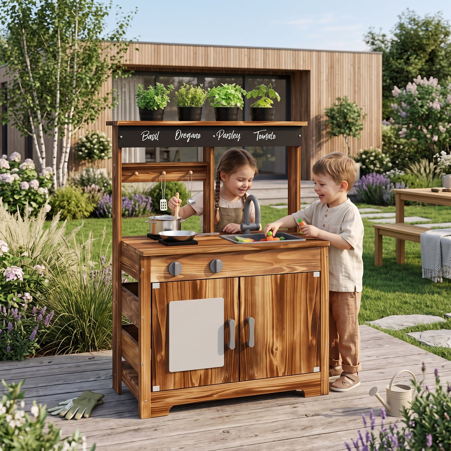 Cuisine Montessori en Bois avec Évier