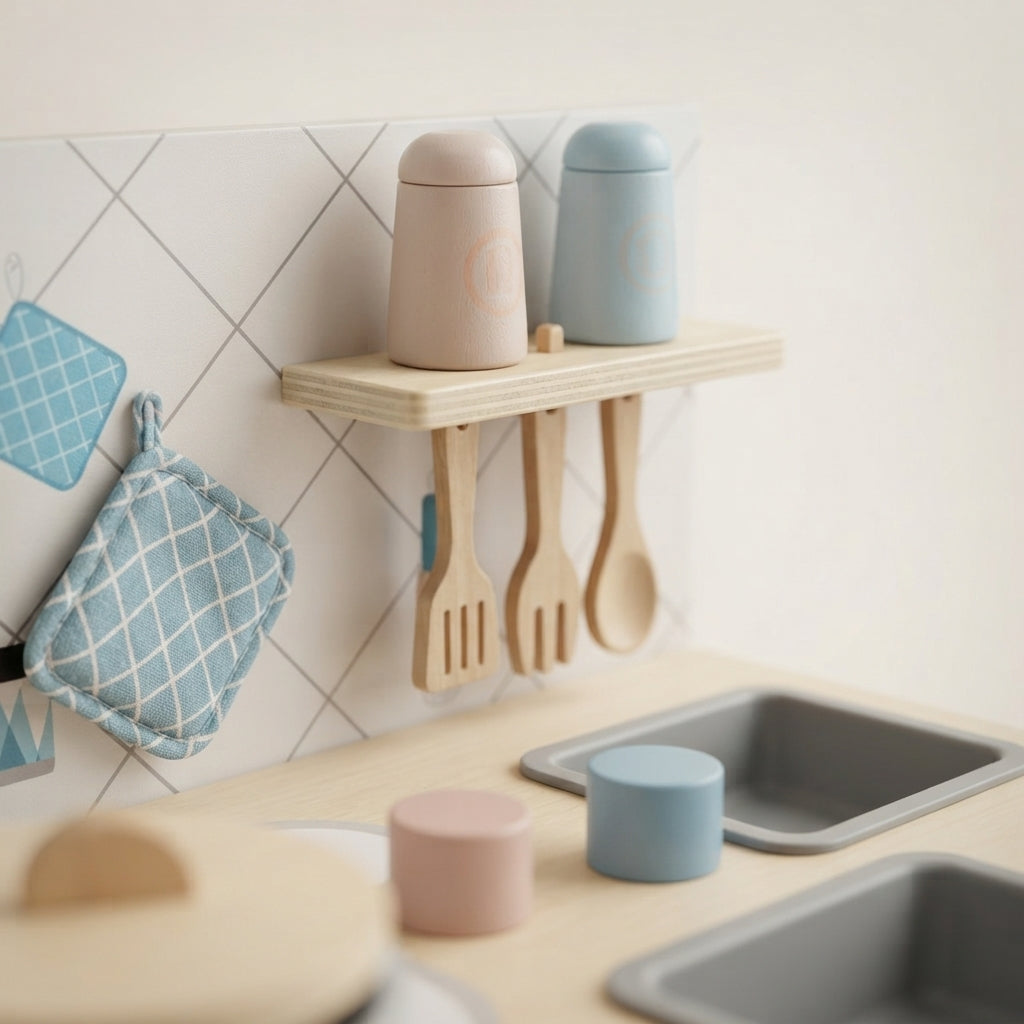 Cuisine Montessori en Bois avec Accessoires